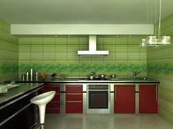 Бордюр Цветы на темном 40x4.8 фисташковый - фото 59536