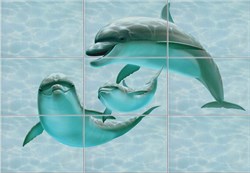 Лагуна 7ДФ Панно "Дельфины" 74,7х109,2 (из 9 плиток) - фото 61359