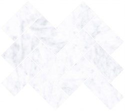 Мозаика Marmori Шеврон Каррара Белый (5*10) 31,5х28 - фото 79895