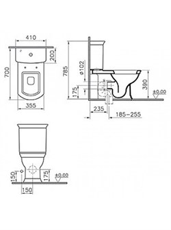 Унитаз-компакт VitrA Serenada 9722B003-7205 с микролифтом и функцией биде - фото 82748