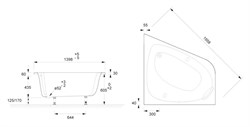 Акриловая ванна Jacob Delafon Odeon Up 140x140 E6070RU-00 левая - фото 83160