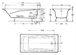 Чугунная ванна Jacob Delafon Repos E2904 - фото 83163