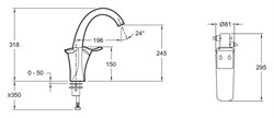 Смеситель Jacob Delafon Carafe E18865-CP для кухонной мойки - фото 83500