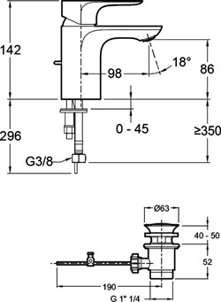 Смеситель Jacob Delafon Aleo E72275-CP для раковины - фото 83611