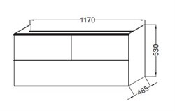 Тумба под раковину Jacob Delafon Odeon Up 120 серый антрацит - фото 84179