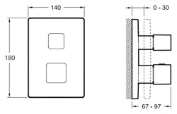 Термостат Jacob Delafon Modulo E98733-CP для ванны с душем - фото 84606