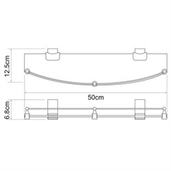 Полка стеклянная Wasserkraft Exter K-5224 - фото 84766