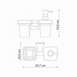 Держатель дозатора и стакана Wasserkraft Wern K-2589 - фото 84910