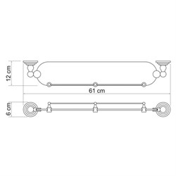 Полка стеклянная Wasserkraft Ammer K-7024 - фото 84928