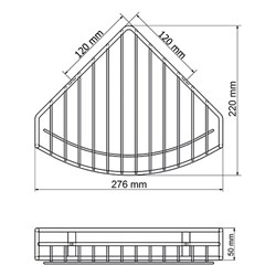 Полка металлическая угловая, "матовый хром" Wasserkraft K-1511 - фото 85113