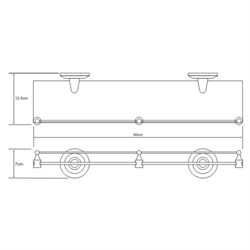 Полка стеклянная с бортиком Wasserkraft Rhein K-6244 - фото 85299