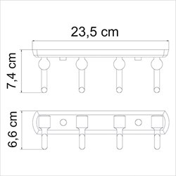 Кронштейн настенный, 4 крючка Wasserkraft Oder K-3074 - фото 85378