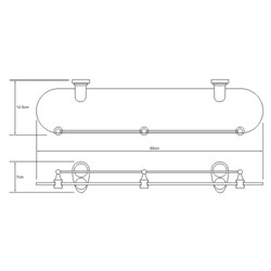 Полка стеклянная с бортиком Wasserkraft Main K-9244 - фото 85457