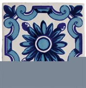 Декор Dec.Flor Azul Antic Blanco 13*13