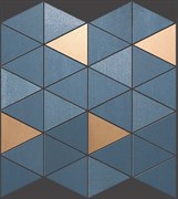 Мозаика MEK BLUE MOSAICO DIAMOND GOLD WALL, 30,5x30,5